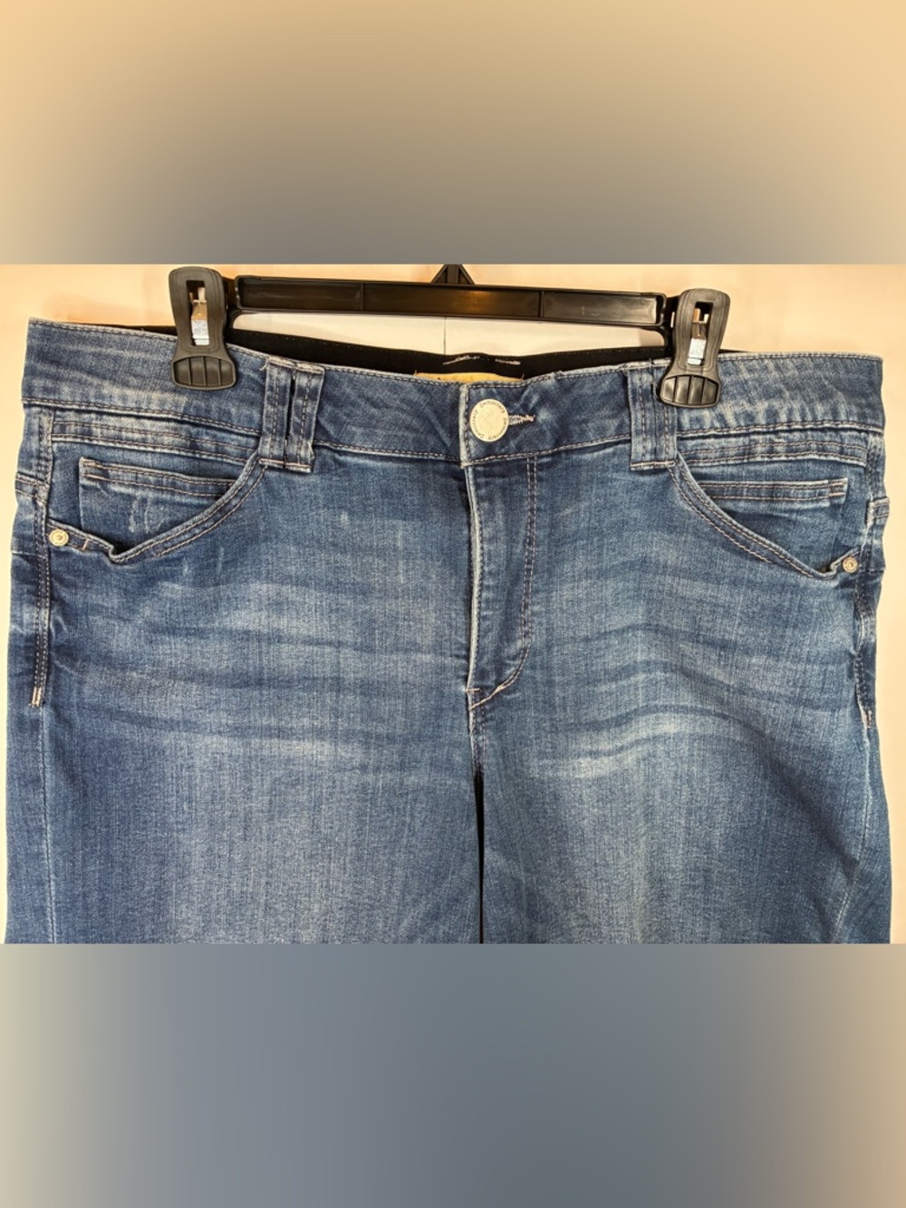Democracy Ab Technology Denim Shorts Size 16 Blue Mid Rise Stretch - Picture 2 of 7